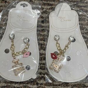 🪷 NIP Set of Boujee Perfume Bottle with Pink & Red Lips Shoe Charms